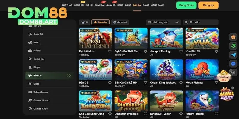 Tham gia bắn cá nhập vai siêu chất tại Dom88