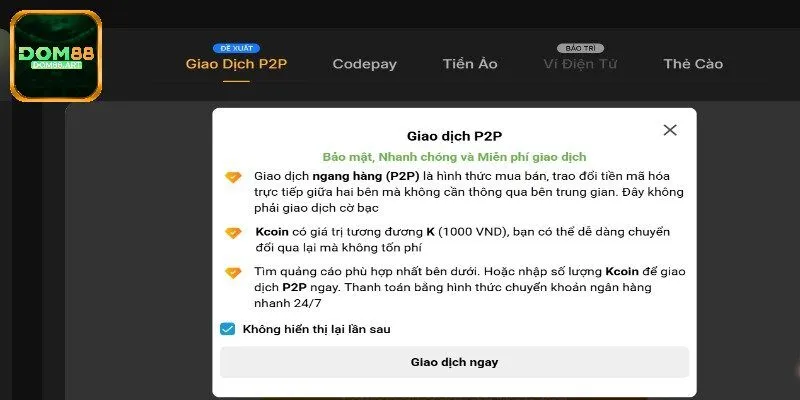 Nạp tiền Dom88 săn khuyến mãi khủng