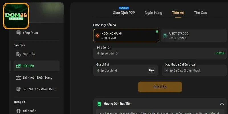 Người chơi có thể rút tiền Dom88 từ khoản khuyến mãi