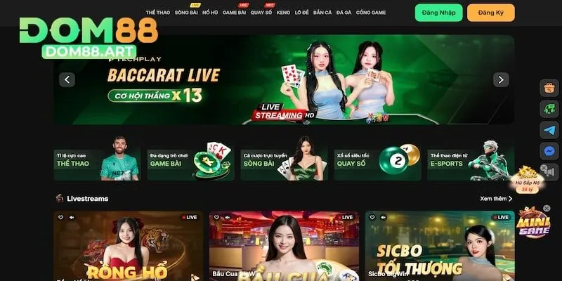 Thông tin nổi bật của nhà cái online Dom88