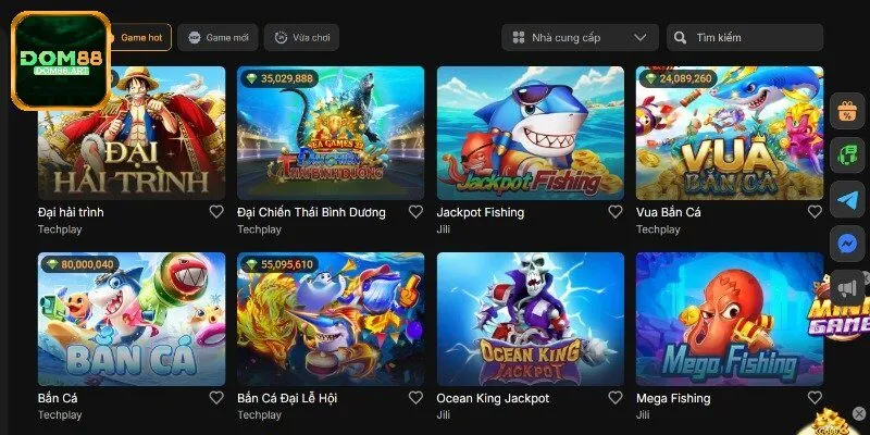 Tìm hiểu tổng quan về sảnh chơi bắn cá Dom88