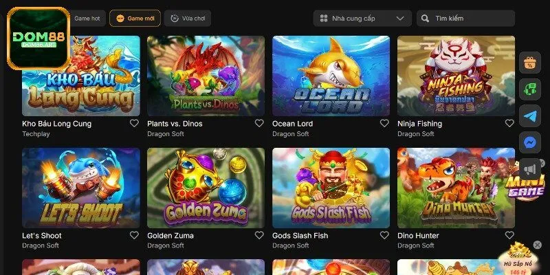 Ưu điểm nổi bật trải nghiệm săn cá tại nhà cái Dom88